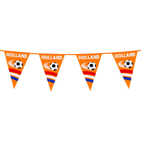 Vlaggenlijn PE Oranje 'Holland' voetbal 6 meter Vlaggenlijn PE Oranje 'Holland' voetbal 6 meter