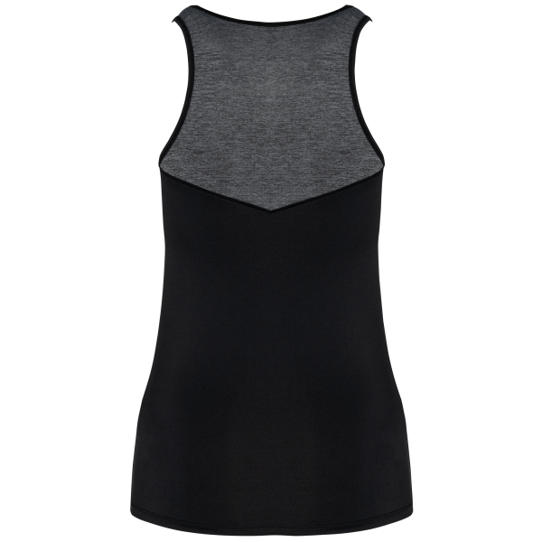 Zweifarbiges Padel-Damentop Black / Marl Dark Grey L Zweifarbiges Padel-Damentop Black / Marl Dark Grey L