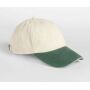 CONTRAST PEAK LOW PROFILE VINTAGE CAP, NATURAL/VINTAGE BOTTLE GREEN, One size, BEECHFIELD
