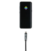 3-in-1 kabel met oprolmechanisme, zwart