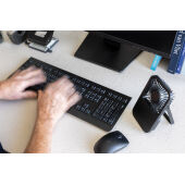 Aervina RCS rplastic herlaadbare bureauventilator, zwart