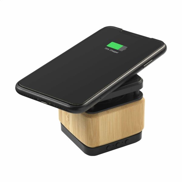 Bamboo Block Speaker mit kabellosem Ladegerät - bambus Bamboo Block Speaker mit kabellosem Ladegerät - bambus