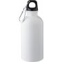 Gerecyclede roestvrijstalen enkelwandige fles (400 ml) Sable wit