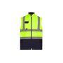 Gewatteerde bodywarmer signalisatie Hi Vis Yellow/Navy S