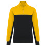 Ecologische uniseks sweater met ritskraag Black / Yellow 3XL