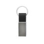 Luxe PU sleutelhanger RCS gerecycled zinc alloy, zwart Luxe PU sleutelhanger RCS gerecycled zinc alloy, zwart