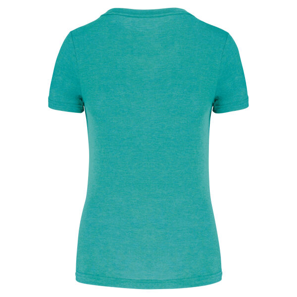 Damessport-T-shirt triblend met ronde hals Turquoise Blue Heather XXL