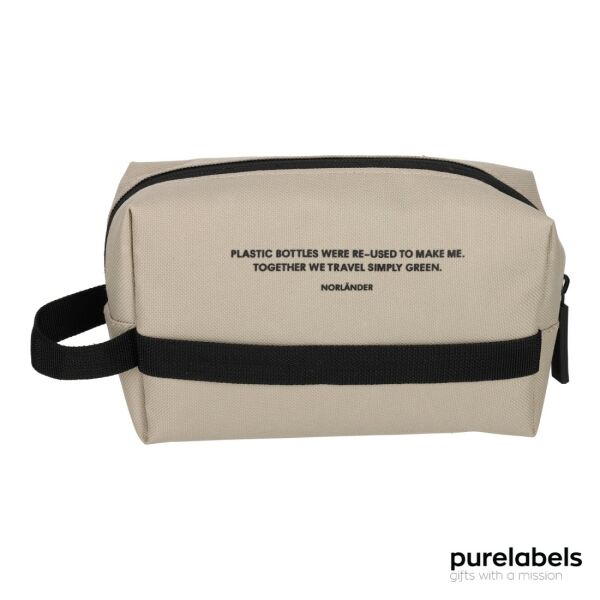 NORLÄNDER S.G. Toilettas Met Reisset RPET Taupe | Origineel Relatiegeschenk NORLÄNDER S.G. Toilettas Met Reisset RPET Taupe | Origineel Relatiegeschenk
