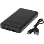 Loop powerbank van 10.000 mAh van gerecycled plastic - Zwart