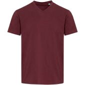 Balfour 200 g/m² unisex OCS organisch T-shirt met korte mouwen en V-hals - Diep bordeauxrood - S