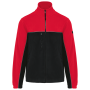Tweekleurig ecologisch uniseks fleecevest Black / Red 4XL