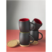 Hearth 400 ml mok met houten onderzetter - Zwart/Blauw Hearth 400 ml mok met houten onderzetter - Zwart/Blauw