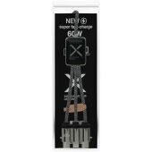 SCX.design C33 60 W Type-C oplaadkabel met dubbel verlicht logo - Gemêleerd zwart