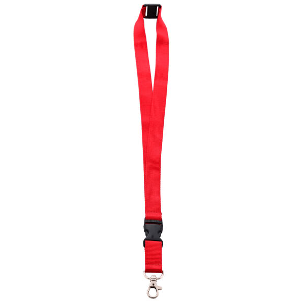 Onbedrukt Keycord met buckle en safety clip - rood