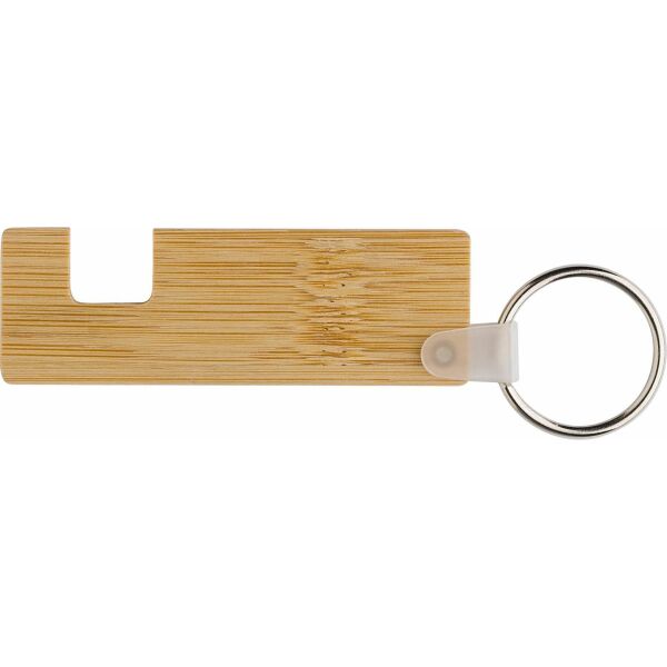 Bamboe sleutelhanger met telefoonhouder Orlando - bruin Bamboe sleutelhanger met telefoonhouder Orlando - bruin