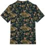 Ecologisch herenoverhemd met Hawaïaanse print navy paradise bird XS
