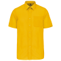 Overhemd in onderhoudsvriendelijk polykatoen-popeline korte mouwen heren Yellow XS