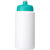 Baseline® Plus grip 500 ml sportfles met sportdeksel - Wit/Aqua