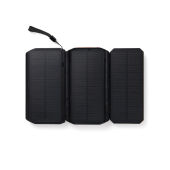 Nordic Drift Titan 10.000mAh solar powerbank met 3 panelen, zwart