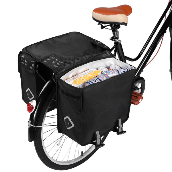 Packaway Dubbele Fietstassen - Uitneembare koelzak- Waterdicht-Fietspatroon-36L