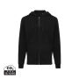 IQONIQ Abisko gerecycled katoen hoodie met rits, zwart (S)