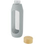 Tidan fles van 600 ml in borosilicaatglas met siliconen grip - Grijs