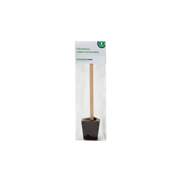 Blokbodemzakje met chocolademelkstick