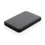 5.000 mAh zakformaat powerbank met geïntegreerde kabels, zwart