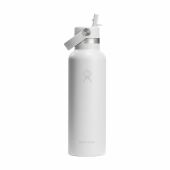 Hydro Flask Standard Mouth with Flex Straw Cap 621 ml waterfles - wit