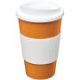 Americano® 350 ml geïsoleerde beker met grip - Oranje/Wit Americano® 350 ml geïsoleerde beker met grip - Oranje/Wit