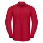 RUS Men LSL Tailored Polycot. Poplin Shirt, Classic Red, M
