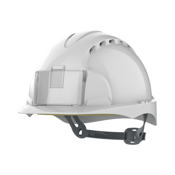EVO®2 geventileerde helm met badgehouder - schuifsluiting. EVO®2 geventileerde helm met badgehouder - schuifsluiting.