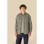Ecologisch verwassen herenovershirt van ribfluweel Washed Brown Sugar S