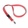 Afneembare polyester lanyard in Pantone-kleur met zeefdruk en bulldogclip Afneembare polyester lanyard in Pantone-kleur met zeefdruk en bulldogclip