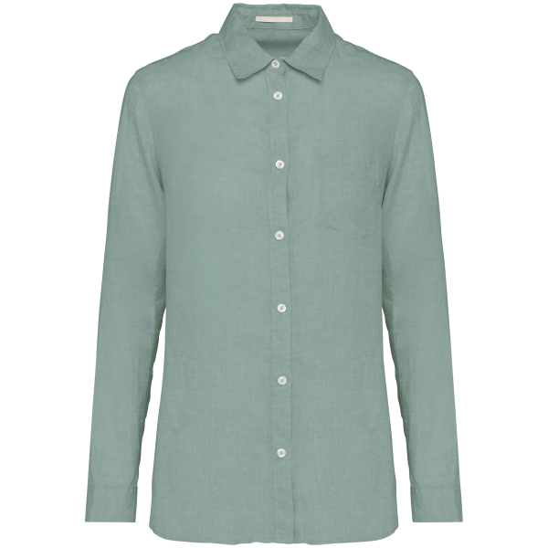 Linnen damesblouse Jade Green XXL Linnen damesblouse Jade Green XXL