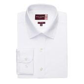 Alba Long Sleeve Slim Fit Poplin Shirt, White, 14, Brook Taverner