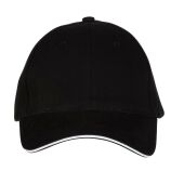 6 PANEL CAP, BLACK/WHITE, One size, BLACK&MATCH