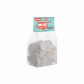 Blokzakje met kopkaartje en 150 gram snoep, Transparant/Wit, Wilhelmina pepermunt
