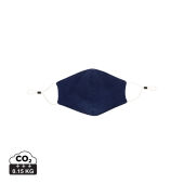 Herbruikbaar 2 laags katoenen gezichtsmasker, donkerblauw