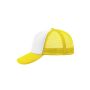 5 Panel Polyester Mesh Cap white/sun-yellow one size