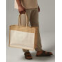 Cotton Pocket Natural Starched Jute Shopper - Natural - One Size