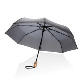21" Impact AWARE™ RPET 190T bamboe auto open/dicht paraplu, antraciet