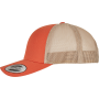 Tweekleurige Retro Truckerpet Rustic Orange  / Khaki One Size