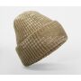 CHUNKY KNITTED PATCH BEANIE, ESPRESSO HAZE, One size, BEECHFIELD
