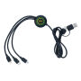 RCS recycled TPE en gerecycled plastic 6-in-1 kabel, zwart