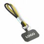 Sleutelhanger & telefoonhouder met koord met leren uiteinde.