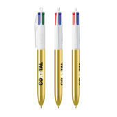 BIC® 4 Colours Shine balpen + Lanyard 4 Colours Shine BP LP Gold_UP white_RI white