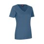 Interlock T-shirt | v-hals | dames - Indigo, 3XL