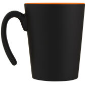 Oli 360 ml keramische mok met handvat - Oranje/Zwart