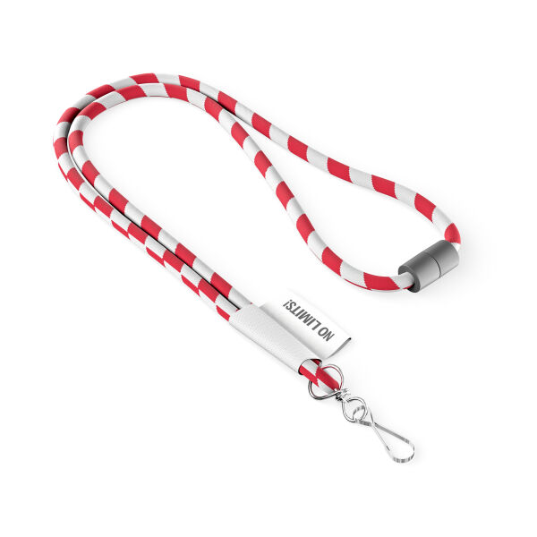 Polyester 2-kleurige koord-lanyard met full color label Polyester 2-kleurige koord-lanyard met full color label